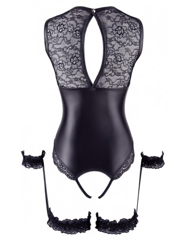 Body ouvert a collo alto in look opaco M