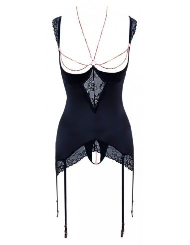 guepiere con strass e seno scoperto...