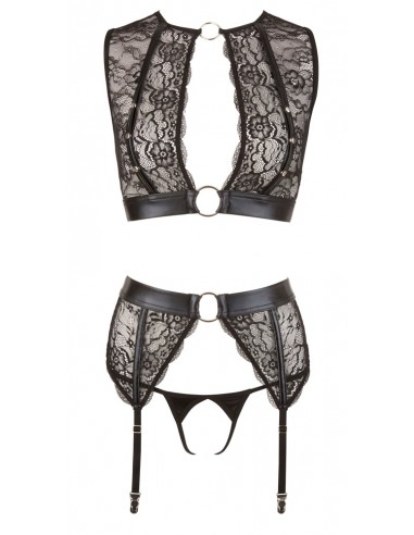 guepiere + top in pelle Suspender Set L