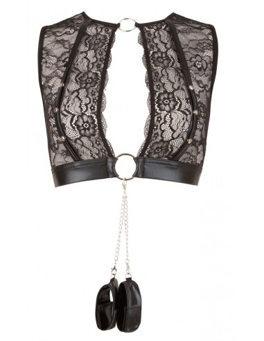 guepiere + top in pelle Suspender Set L