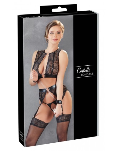 guepiere + top in pelle Suspender Set L