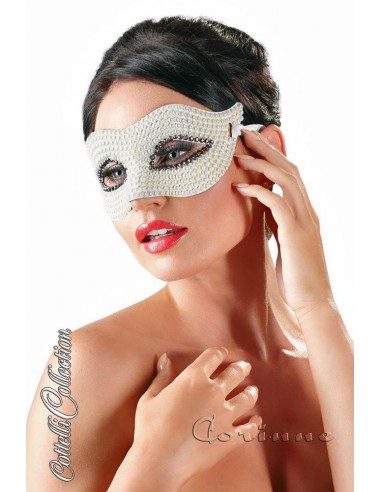 Maschera bianca con perle.