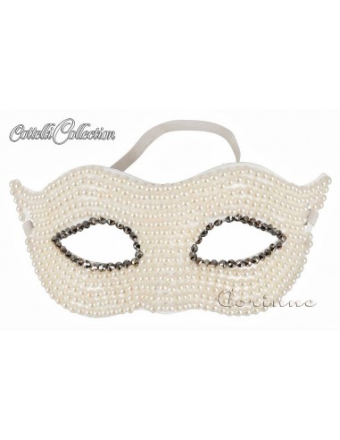 Maschera bianca con perle.