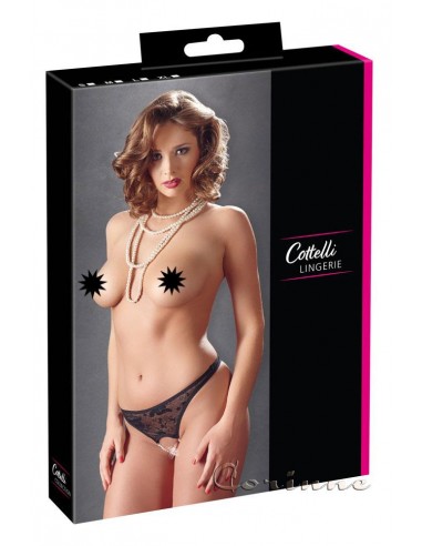 Tanga nero aperto in pizzo alla...