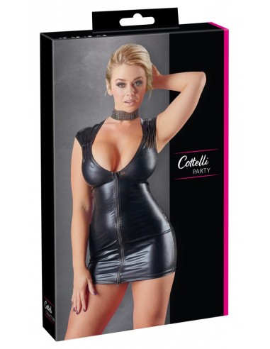 mini abito lucido nero L